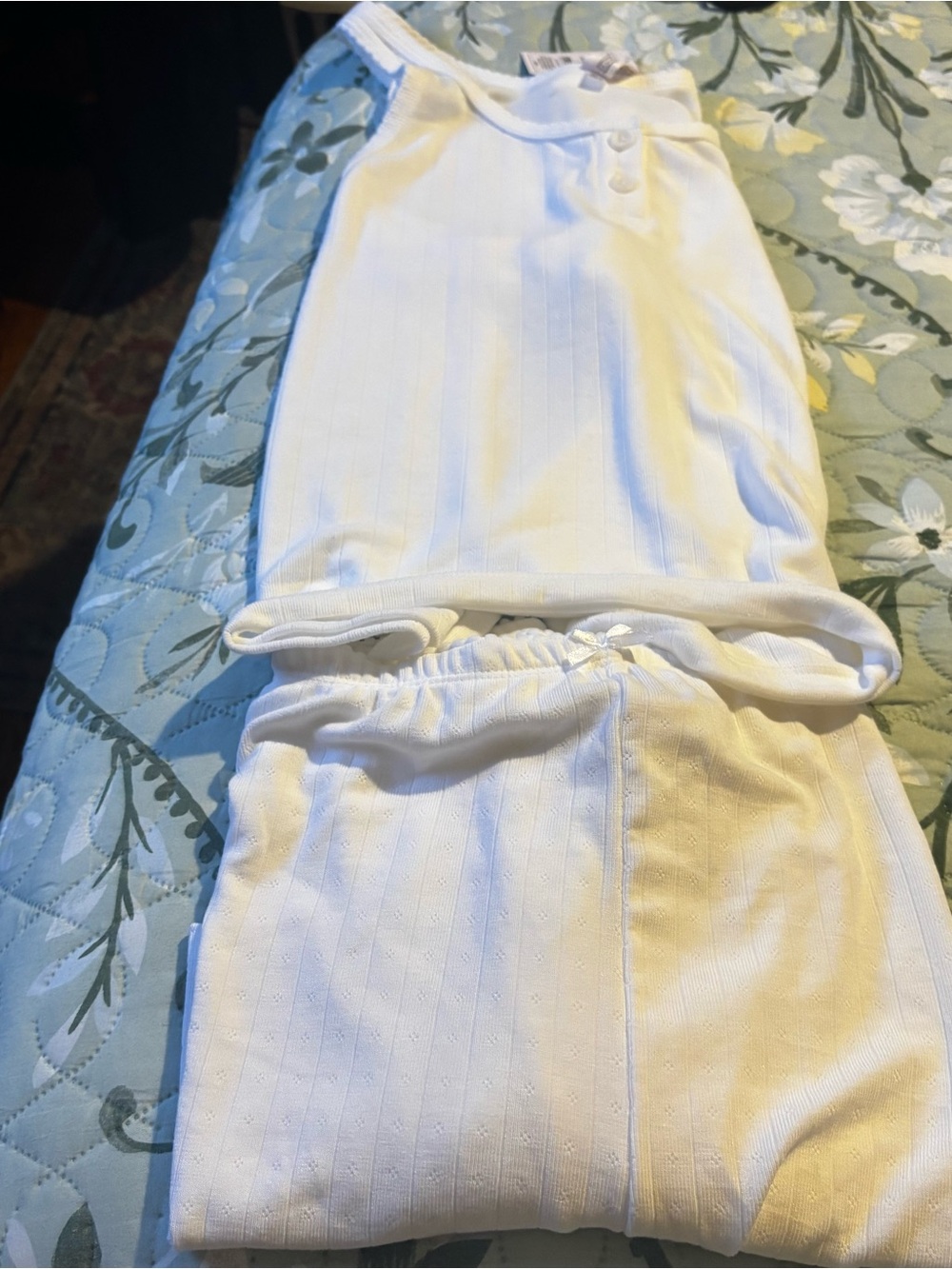 Auden White Ribbed Tank and Shorts Set